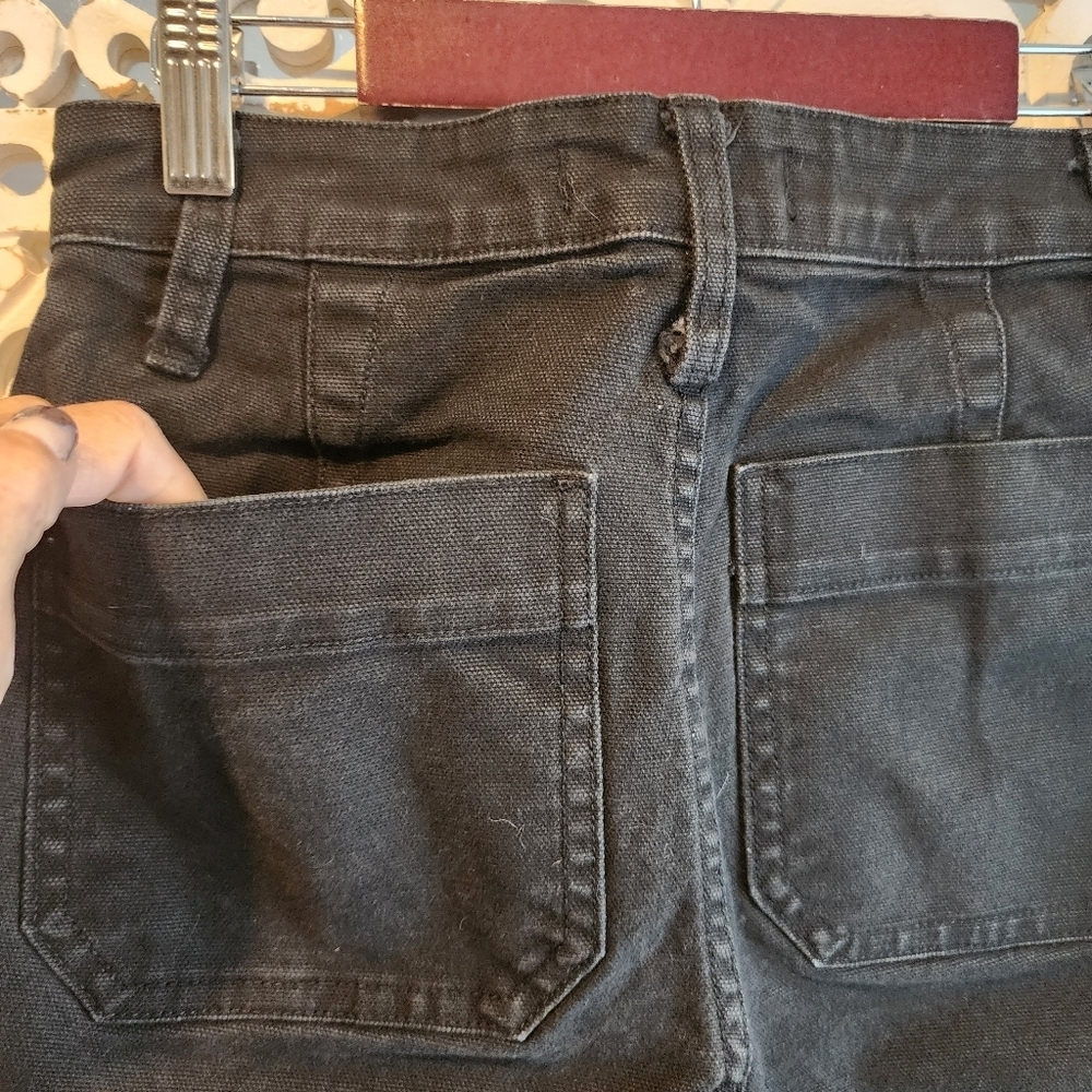 MADEWELL EMMETT WIDE-LEG CROPPED WOMENS JEANS IN BLACK SZ 26 - Picture 5 of 15
